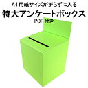 特大アンケートボックス ライトグリーンカラーダンボール (回収箱 応募箱 抽選箱 投票箱 キャンペーン BOXなど）