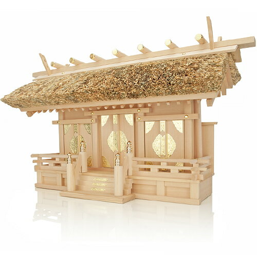 【神棚】茅葺 通し屋根三社 現代住宅向 【神棚】茅葺 通し屋根三社 現代住宅向
