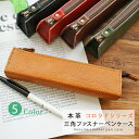 栃木レザー ペンケース おしゃれ 大人 三角 ペンケース スリム ファスナー 名入れ可 ペンケース 大容量 シンプル 革 姫路レザー(コロラドシリーズ) 筆箱 日本製 万年筆 高校生 メンズ レディース バレンタイン