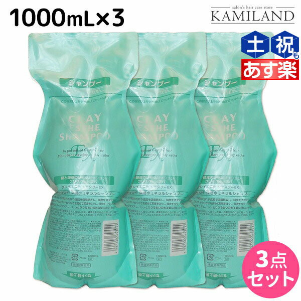 モルトベーネ クレイエステ シャンプー EX 1000mL 詰め替え ×3個 セット / 美容室 サロン専売品 美容院 ヘアケア おすすめ品 moltobene 頭皮ケア 頭皮クレンジング 乾燥 臭い 防止 予防 ヘッドスパ 保湿