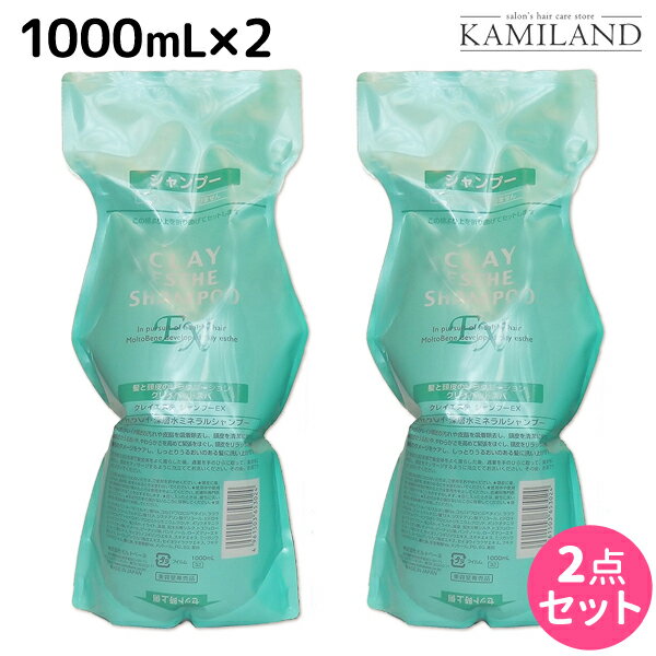 モルトベーネ クレイエステ シャンプー EX 1000mL 詰め替え ×2個 セット /  美容室 サロン専売品 美容院 ヘアケア おすすめ品 moltobene 頭皮ケア 頭皮クレンジング 乾燥 臭い 防止 予防 ヘッドスパ 保湿