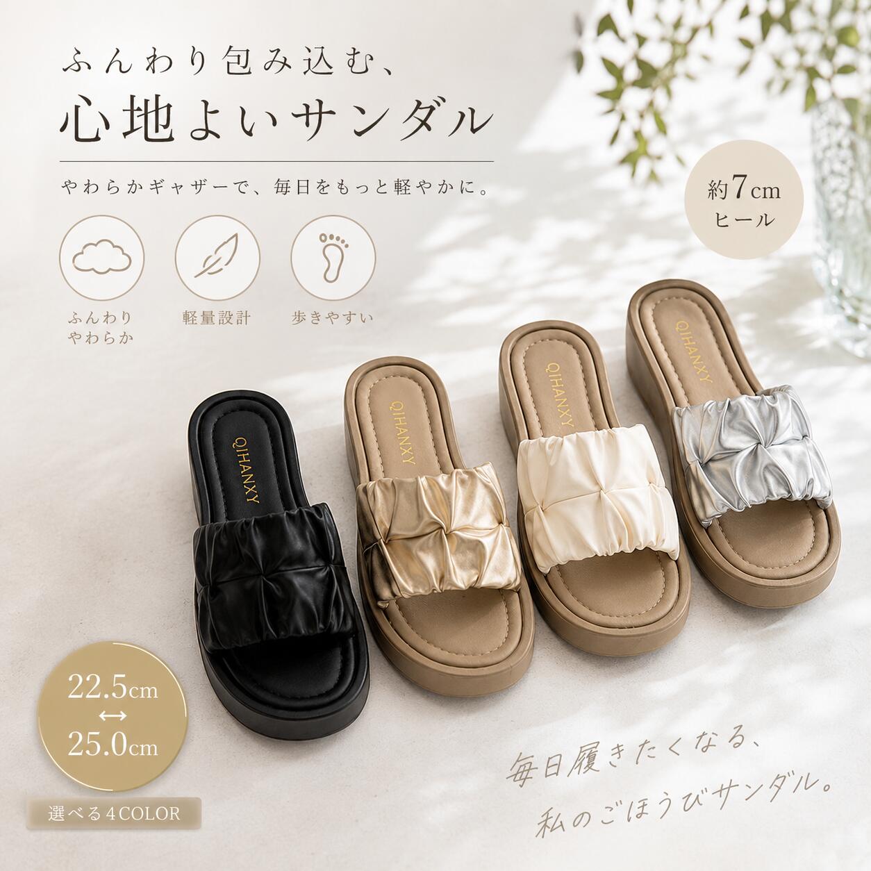【2足で1200円クーポン】ビーチサンダル レディース サンダル 厚底 サンダル レデ...