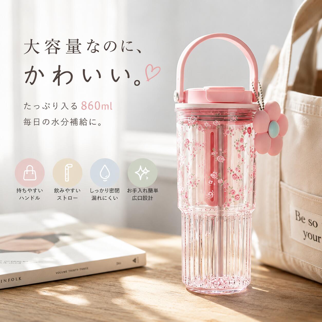 楽天市場】水筒 500ml 花柄の通販