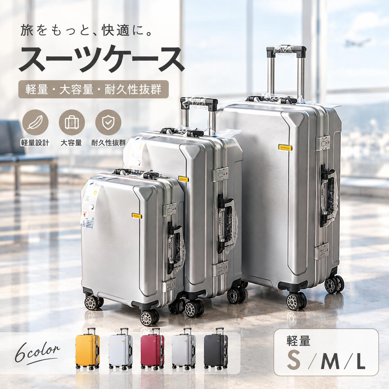 スーツケース キャリーケース キャリーバッグ Mサイズ 軽量 大容量 かわいい おしゃれ 旅行バッグ トランクケース 機内持ち込み Sサイズ Lサイズ 出張 ビジネス 修学旅行 海外旅行 国内旅行 2泊3日 3泊4日 4泊5日 レディース メンズ 旅行用品