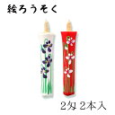 中村ローソク nrs-0202-03 手描き絵ろうそく「すみれ 2本入(2匁)」メーカー取寄品 京蝋燭 ロウソク ヌカ蝋 仏壇 茶室 お茶席 夜噺 プレゼント ...
