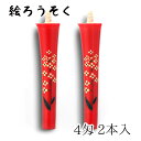 【GW特典クーポン最大1000円】中村ローソク nrs-0402-nanohana-01 手描き絵ろうそく「菜の花 朱 2本入(4匁)」メーカー取寄品 京蝋燭 ...