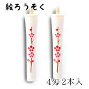 【GW特典クーポン最大1000円】中村ローソク nrs-0402-ume-02 手描き絵ろうそく「梅 白 2本入(4匁)」メーカー取寄品 京蝋燭 ロウソク ヌカ...