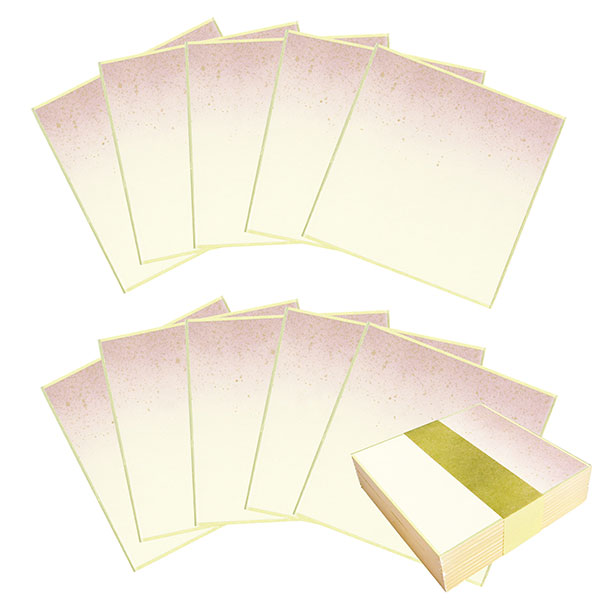 かみもん 姫色紙・豆色紙【鳥の子 no.1005 紫色ぼかし】50枚セット 7.5×7.5(cm) 京都・伏見 職人手作り まとめ買い 大量 メッセージ グリー...