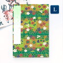 【祇園祭◆100円SALE】かみもん 御朱印帳 花/グリーン Lサイズ 特大 12×18cm ご朱印帳 御朱印帖 ご朱印帖 御集印帳 納経帳 蛇腹タイプ かわい...