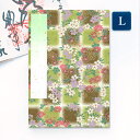 【GW限定100円引セール】かみもん 御朱印帳 花柄 グリーン ブラウン 自然 Lサイズ 特大 12×18cm ご朱印帳 御朱印帖 ご朱印帖 御集印帳 納経帳 ...