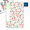 【GW限定100円引セール】かみもん 御朱印帳 とうがらし 白 Lサイズ 12×18(cm) ご朱印帖 御朱印帖 御集印帳 納経帳 蛇腹タイプ 秋 唐辛子 トウ...