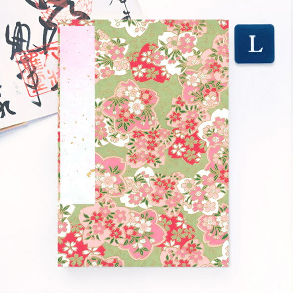 ＼スーパーSALE最大50％OFF／かみもん 御朱印帳「桜模様づくし」Lサイズ 特大判 12×18cm 京友禅紙 ご朱印帳 御朱印帖 御集印帳 和柄 納経帳 かわいい モダン 蛇腹 アコーディオンノート 和本 お寺 神社 令和 あす楽 母の日