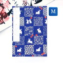 【GW限定100円引セール】かみもん 御朱印帳 和柄市松(うさぎ) 青 Mサイズ 11×16(cm) ご朱印帖 御朱印帖 御集印帳 納経帳 蛇腹タイプ 兎 ウサ...