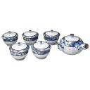 熊谷聡商店 急須茶器揃 JIN132「帯山水(蓋付) 6点セット」京焼くまがい メーカー取寄品 磁器 蓋付き お茶呑茶碗 茶碗 湯呑み 湯呑 湯飲み 急須 お茶...