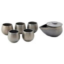 熊谷聡商店 KMG-306 宝瓶茶器揃(大)「黒銹(こくしゅう) 6点セット」京焼くまがい メーカー取寄品 陶器 碗 茶碗 湯呑み 湯呑 湯飲み 宝瓶 急須 お...