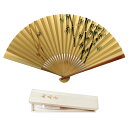 マツヨシ 923 漉地両面手描絵 紳士「竹(桐箱付)」扇子 22.5cm メーカー取寄品 和小物 和装 雑貨 和雑貨 プレゼント ギフト お祭り 祭り 夏 ファ...