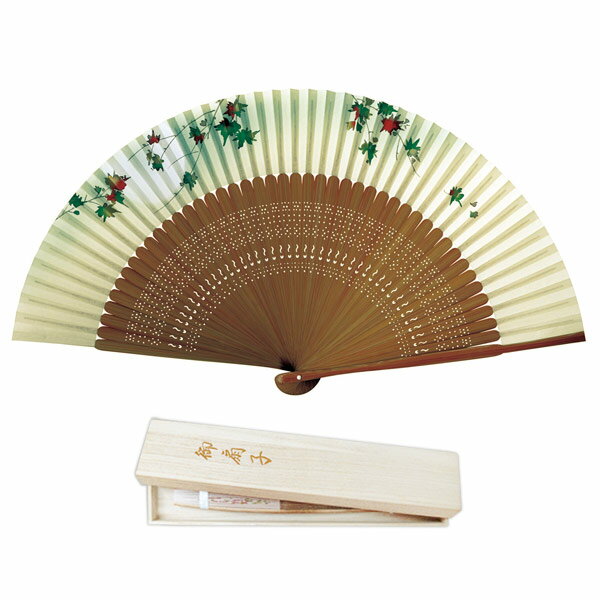 マツヨシ 952 大短地手描絵 紳士「楓(桐箱付)」扇子 22.5cm メーカー取寄品 和小物 和装 雑貨 和雑貨 プレゼント ギフト お祭り 祭り 夏 ファッション メンズ 父の日