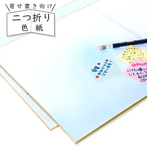 【スーパーSALE10%オフ】かみもん 2つ折り色紙 水草ぼかし 裏:水色 京都 記念 大人数 かっこいい 敬老の日 あす楽