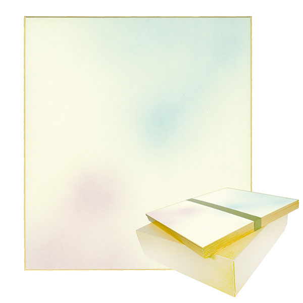 かみもん 大色紙【鳥の子・no.106 水紫ぼかし】50枚セット 職人手作り デザイン色紙 まとめ買い 大量 書道 貼り絵 俳画 日本画 寄せ書き 卒業 卒園 ...