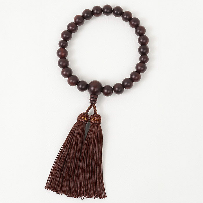 土屋念珠店 略式数珠 男性向け 951330322100「艶消紫檀(木製念珠)」8寸紙箱入 メーカー直送品 ※他ブランド商品と併買不可※ 数珠 冠婚葬祭 葬儀 ...