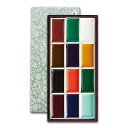 上羽絵惣 顔彩「最上12色大角顔彩(3102)」メーカー取寄品 12色セット 茶色 緑 白 黄土色 紫 藍色 朱色 えんじ 青 群青 うす緑 顔彩 絵具 絵の具...