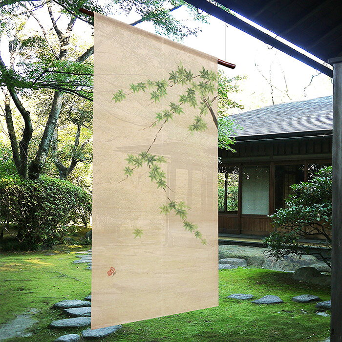 本麻　のれん　葡萄　手描き　ベージュ　ブルー　暖簾　未使用品 楽天市場】手描きのれんの通販