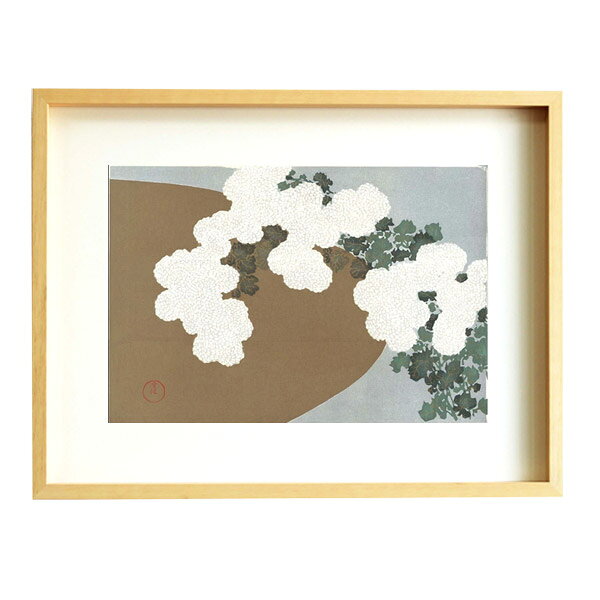 芸艸堂 木版画 神坂雪佳「No.17 ももよ草(額装)」神坂雪佳用額付き メーカー取寄品 花 草花 植物 版画 インテリア 和風 和雑貨 おしゃれ 高級 上品 雑貨 プレゼント ギフト