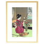 【マラソン限定10%引きセール】芸艸堂 木版画 笠松紫浪「sk7 生花(額装)」5767N大衣 額付き メーカー取寄品 京都 版画 インテリア 和風 和雑貨 おしゃれ 高級 上品 雑貨 引っ越し祝い プレゼント ギフト 内祝い