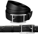 Cartier カルティエメンズ リバーシブルレザーベルトスムースブラック×型押しテクスチャーブラック 剣先エンボスロゴフリーサイズ カット調整可能カウハイドレ...