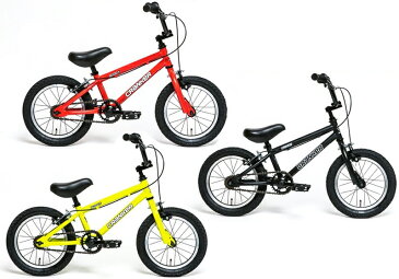 BMXフレーム 補助輪付き14インチ幼児車カッコ良いい子供用自転車珍しいフレームデザインで目をひくベル＆チェーンカバー付きブラック レッド ライトムイエロービーエムエックススタイル16インチ KIDS BIKE