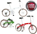 FIAT フィアット　軽量アルミフレーム8.5kgの持ち運び便利な14インチ自転車コンパクト折り畳み自転車レッド...