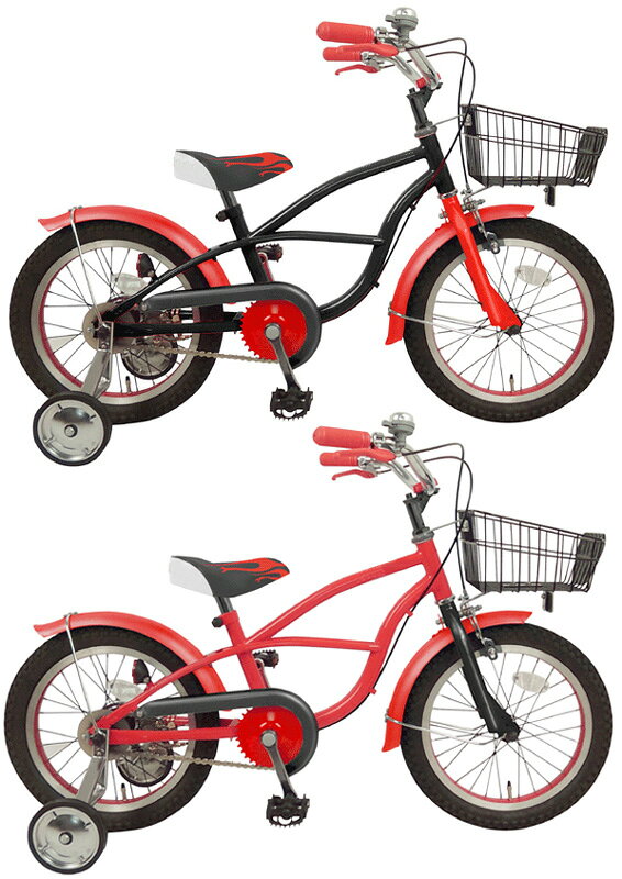 コダワリのビーチクルーザーフレームライン補助輪付き16インチ子供用自転車 幼児車...