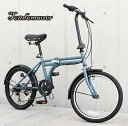 ツインチューブ20インチ折り畳み自転車ファッショナルシティーサイクルミニベロ 折りたたみ可能シマノ製6段変速ギア&鋲付きテリーサドルブルーグレー オリーブ サン...