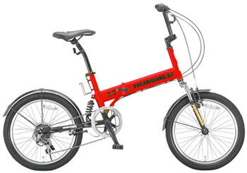 ハマー Wサスペンション 20インチ 折り畳み自転車HUMMER シマノ製6段変速ギア搭載アメリカの軍事ブランドと言えばハマー強くて頑丈なイメージをそのままモデル化レッド イエロー ブラック ホワイト