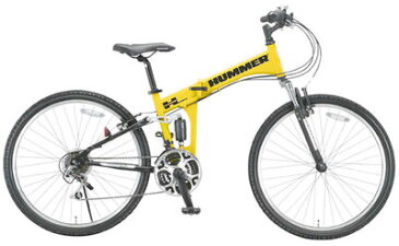 ハマー Wサスペンション搭載 26インチ自転車HUMMER MTB 折り畳みマウンテンバイクアメリカの軍事ブランドと言えばハマー強くて頑丈なイメージをそのままモデル化!ホワイト ブラック レッド グリーン イエローシマノ製18段変速ギア搭載