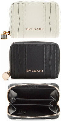 ブルガリ BVLGARI WALLET B.ZERO1 CALFブルガリ コインケース メタルロゴビーゼロワンスライダーチャームバッファロー革 ホワイトアイボリー ブラックカーフザー ラウンファスナー小銭入れさいふ サイフ ウォレット CALF