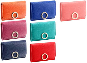 BVLGARI ブルガリブルガリ 名刺入れブラック ピンク ダークブルーピンク オレンジ パープルライトピンク ワインレッドグレインレザー 型押しカーフカードケースピンクルーベライトブラスライトゴールドロゴリングナッパ デニムサファイア