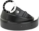 BVLGARI ブルガリ レザーベルトロゴー刻印シルバーリングバックルブラックカーフレザー スムース グレインオフタイム用としてお薦め黒色 メンズ レディースフ...