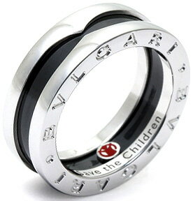 BVLGARI ブルガリ スターリングシルバー指輪 1バンドリング　ブラックセラミックスターリングシルバー925 レッドプチロゴRING 1-band sterling silver ring with black ceramicロゴ刻印