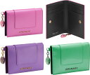 BVLGARI ブルガリ メタルロゴ2つ折りクレジットカードケースニス仕上げカーフレザー×ナッパレザー二つ折りカードホルダーラベンダーパープル ミントグリーン ...