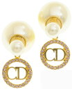 クリスチャンディオール ピアス（レディース） Christian Dior ピアスクリスチャンディオールシルバー ゴールドトーンピアス ホワイトレジンパールスイングシルバートーンクリスタルCDシグネチャーロゴプレートトライバルデザイン真珠 PIERCETRIBALESD03SGD耳元のアクセントに プレゼントに最適