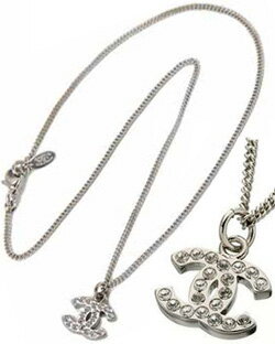 CHANEL NECKLACEシャネル ネックレス 28942CCマーク ココマークペンダント シルバー×ジルコニアCCロゴ PENDANTラインストーンCCロゴプレート