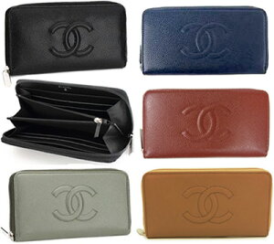 CHANEL ͥ饦ɥեʡĹ۾դ ޡCCޡ ӥ饦ɥåץå ܥCCͥӡ֥롼  ֥å ١ ֥饦 å ԥZIP WALLET IN GRAINED CALF SKIN