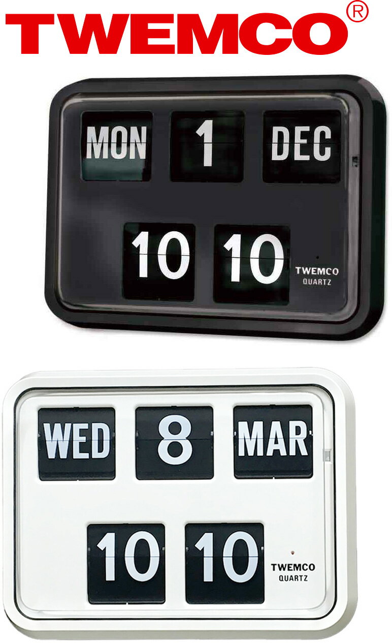 ビッグなパタパタクロックトゥウェムコ 掛け時計 デジタルホワイト ブラック月・日・曜日・時間を一気に表示！オシャレな掛け時計をお探しの貴方に是非この逸品を(3)