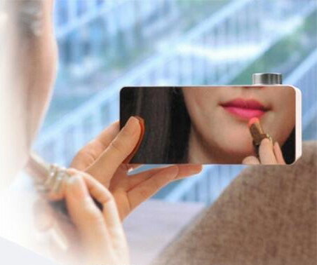 鏡面ディスプレイにこだわったデジタル目覚まし時計ホワイトLEDミラークロック置き時計 温度表示 12/24時間表示可能スヌーズ機能付きアラーム照度調整可能 ナイトモードすっきりデザインコントロールノブ [2]