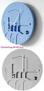 小人たちが遊ぶ3D立体空間の楽しめる壁掛け時計グレー ターコイズブルー3DVILLLEGEクロックアナログ掛け時計デザイナーズクロック