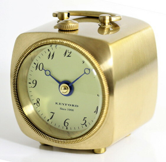 真鍮削り出しドームガラステーブルクロック 置き時計重厚感のあるアンティーククォーツ置時計ノスタルジックで普遍的なデザイン ゴールド シルバー小さなボディは場所を選ばず、書斎、寝室、ドレッサー、窓際のアクセント [2]