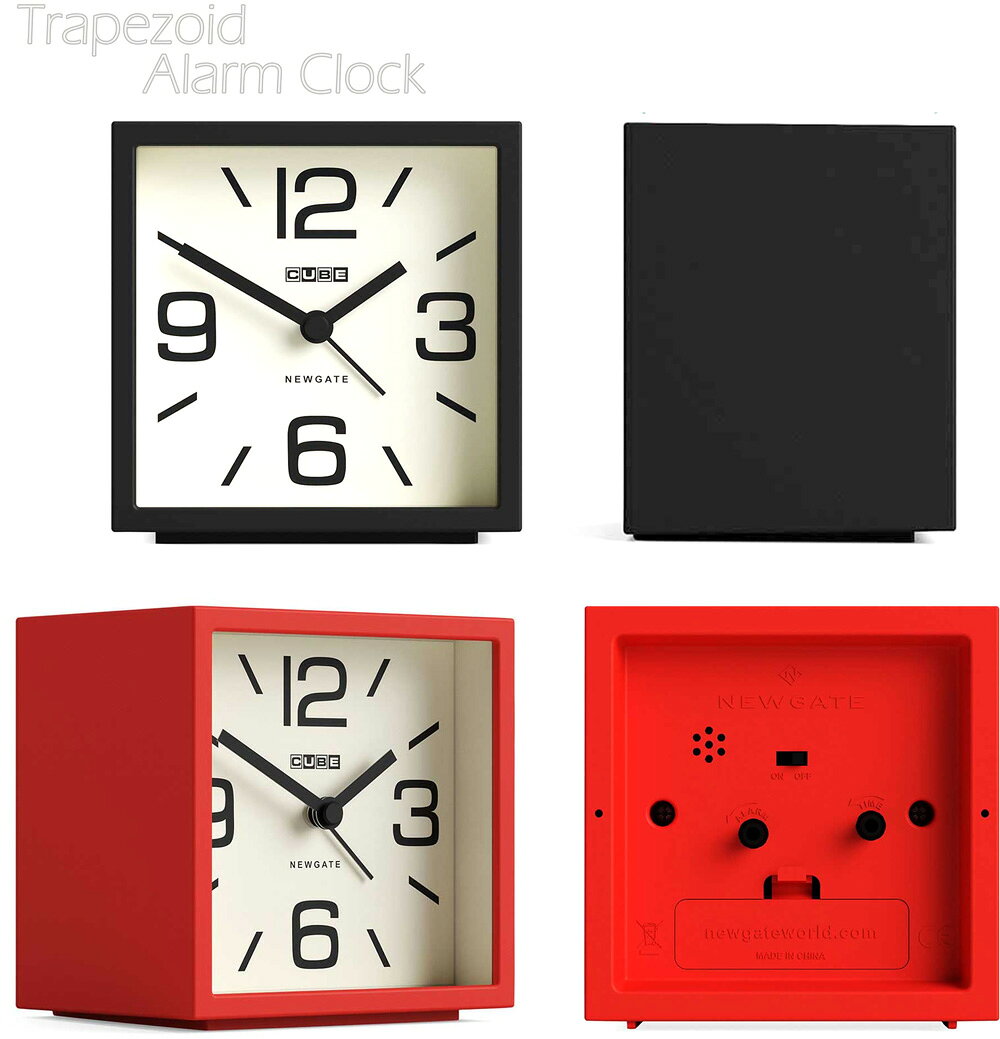 Brown - おしゃれフォルム 目覚まし時計キューブアラームクロックサイコロ型デスククロックNEW GATE ALARM CLOCKオフホワイト文字盤 レッド ブラック置き時計 置時計 デザイナーズクロック