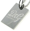 DOLCE&GABBANA D&Gペンダントネックレスラインストーン筆記ロゴシルバースクエアプレートアクセサリー ドルガバ ドルチェ&ガッバーナドルガバ D&G ディー&ジーメンズ レディースDJ0704Jewelry PENDANT NECKLACE
