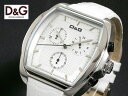 ドルチェ&ガッバーナ ドルチェ＆ガッバーナ ウォッチ マーチン マーティンD&G WATCH DW0427 MARTINクロノグラフ シルバーケース 腕時計 アナログ型押しのホワイト本革レザーで少し落ち着かせたモデル